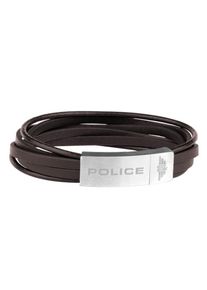 Police, Herren Armband 'Gozo, PJ26345BLSC.02-L', Schoko / Silber