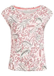 Khujo, Damen Top 'Pique Print', Altrosa / Weiß