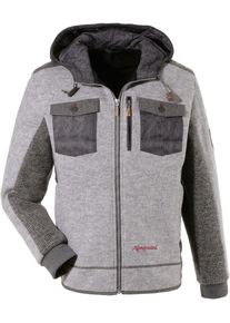 Almgwand, Herren Trachtenwalkjacke mit verl&auml;ngerter R&uuml;ckseite, Grau / Dunkelgrau