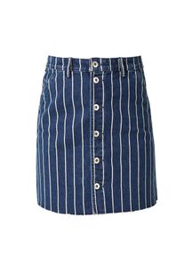 Q/S Designed By, Damen Jeansrock, Blue Denim / Wei&szlig;