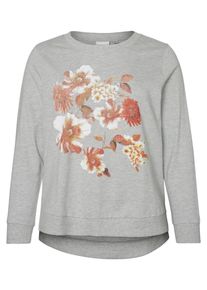 JUNAROSE, Damen Pullover, Graumeliert / Apricot / Hummer / Wei&szlig;