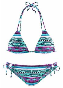 s.Oliver RED LABEL, Damen Triangel-Bikini, Blau / Mint / Fuchsia