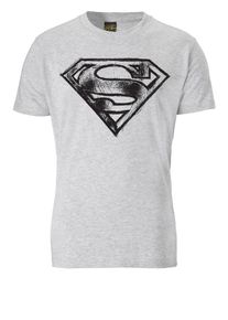 logoshirt, Herren SUPERMAN - LOGO SCRIBBLE, Grau / Graumeliert / Schwarz