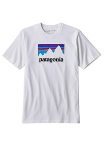 Patagonia, Damen T-Shirt 'Shop Sticker Responsibili', Dunkelblau / Wei&szlig;