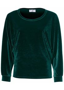 Heine, Damen Samtshirt mit feinem Glanz, Smaragd