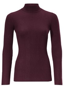 Heine, Damen Stehkragenpullover mit Seide, Bordeaux
