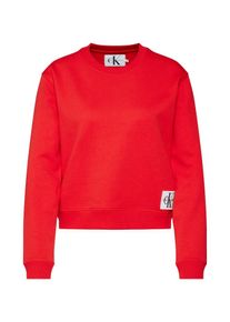 Calvin Klein Jeans, Damen Sweatshirt 'BOXY CN MONOGRAM BADGE', Rot
