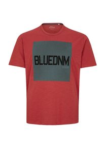 s.Oliver RED LABEL, Herren T-Shirt, Pastellblau / Feuerrot / Schwarz