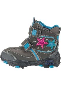 EB Kids, Winterstiefel 'Blinkies Flock', Neonblau / Greige / Dunkelgrau / Graumeliert / Pinkmeliert
