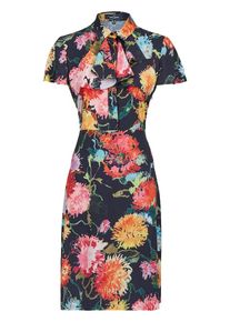 Daniel Hechter, Damen Sommerliches Kleid mit Rüschen, Nachtblau / Mischfarben