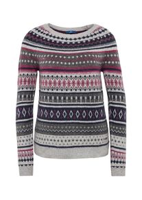 Tom Tailor, Damen Pullover, Nachtblau / Graumeliert / Rotmeliert