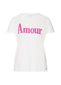 Tom Tailor Denim, Damen Shirt 'jersey print tee', Eosin / Weiß