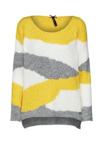Key Largo, Damen Pullover, Gelb / Graumeliert / Weiß