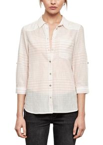 Q/S Designed By, Damen Gestreiftes Baumwollhemd ?, Apricot / Wei&szlig;