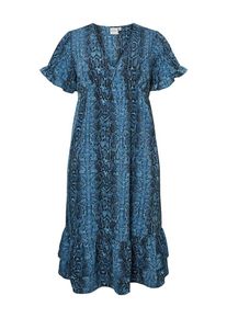 JUNAROSE, Damen Midikleid, Himmelblau / Schwarz