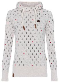 Naketano, Damen Sweatshirt, Creme / Blau / Rot
