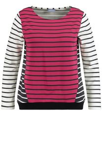 SAMOON, Damen Sweatshirt, Grenadine / Schwarz / Weiß