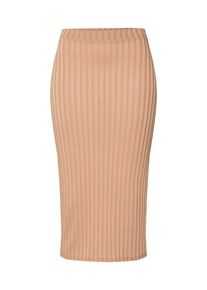 boohoo, Damen Rock 'Rib Midi Skirt', Nude / Apricot