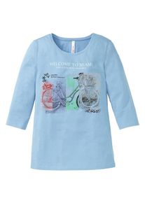 sheego Casual, Damen 3/4-Arm-Shirt, Blau