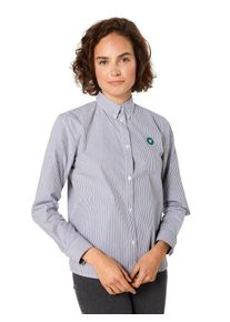 Wood Wood, Damen Bluse 'FAE SHIRT', Blau / Weiß