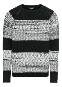 !Solid, Herren Pullover 'Knit - Raoul', Grau / Schwarz / Wei&szlig;