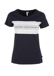 Q/S Designed By, Damen Shirt, Ultramarinblau / Schwarz / Wei&szlig;