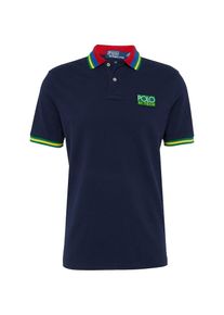 Polo Ralph Lauren, Herren Poloshirt 'BASIC MESH-SSL-KNT', Dunkelblau / Gelb / Rot