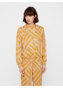 POSTYR, Damen Bluse, Goldgelb / Helllila / Weiß