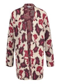 Gerry Weber, Damen Jacke Strick Lange Strickjacke, Creme / Dunkelrot