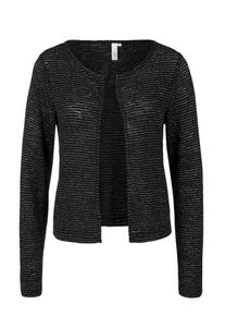 Q/S Designed By, Damen Cardigan mit Glitzer-Streifen, Schwarz / Silber