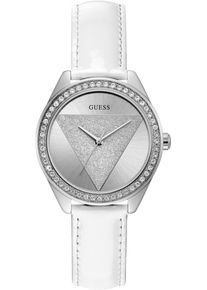 Guess, Damen Quarzuhr 'TRI GLITZ', Silber / Weiß