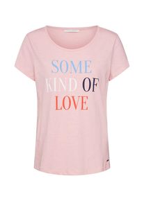 Tom Tailor Denim, Damen Shirt, Hellblau / Rosa / Neonrot / Weiß