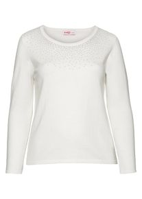 sheego Class, Damen Strickpullover, Offwhite