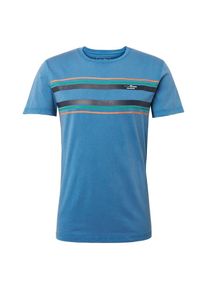 Tom Tailor Denim, Herren T-Shirt, Royalblau / Apricot / Schwarz