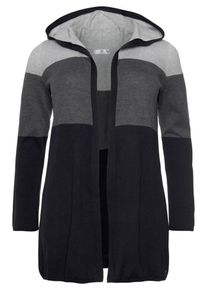 AJC, Damen Strickjacke, Hellgrau / Dunkelgrau / Schwarz