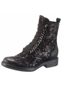 Mjus, Damen Schn&uuml;rstiefelette, Schwarz