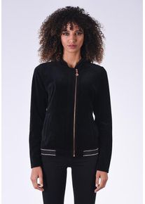Kaporal5 Kaporal, Damen Sweatjacke 'Glay' in Samt-Optik, Schwarz