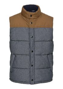 GAP, Herren Steppweste 'V-TEXTURE COZY VEST W', Braun / Grau