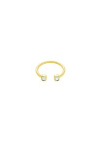 ID fine, Damen Ring 'Baguette', Hellblau / Gold