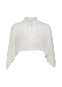Y.A.S, Damen Strickjacke 'YASROMANCE PEARL CAPE', Weiß