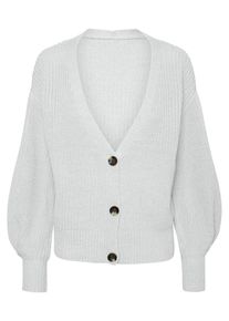 Pieces, Damen Strickjacke, Wei&szlig;