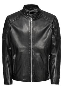 BOSS, Herren Lederjacke 'Jaysee 10209813 01', Schwarz