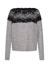 Véro Moda VERO MODA, Damen Pullover 'Vmcima Lace LS Blouse', Graumeliert / Schwarz