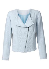 sheego Style, Damen Lederimitatjacke, Hellblau