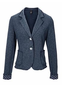 Heine, Damen Sweatblazer mit offenen Kanten, Blue Denim