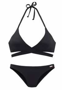 Bench, Damen Triangel-Bikini in Wickeloptik, Schwarz