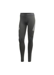 adidas Performance, Damen Sport-Leggings 'Alphaskin', Dunkelgrau / Wei&szlig;