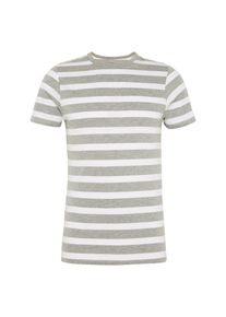 Jack & Jones JACK & JONES, Herren T-Shirt 'JJESTRIPE TEE SS CREW NECK NOOS', Grau / Weiß