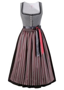 HOHENSTAUFEN, Damen Dirndl, Grau / Rot / Schwarz