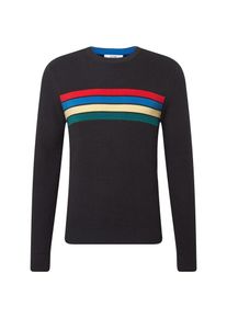 Kiomi, Herren Pullover 'Rainbow Stripe Jumper', Dunkelblau / Mischfarben